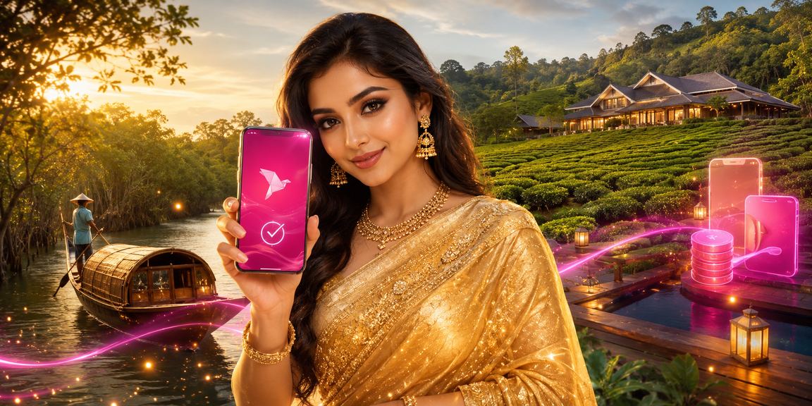 সিলেটে মোবাইল পেমেন্টের মাধ্যমে নিরাপদে লেনদেন করছেন একজন ব্যবহারকারী